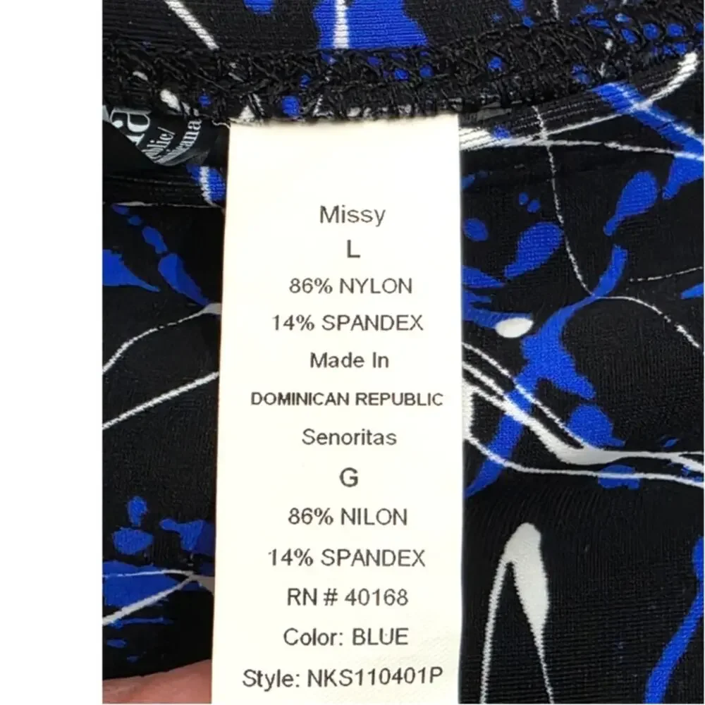 Norma Kamali Abstract Paint Splatter Swim Skirt Ruffle Bikini Bottom Size Large